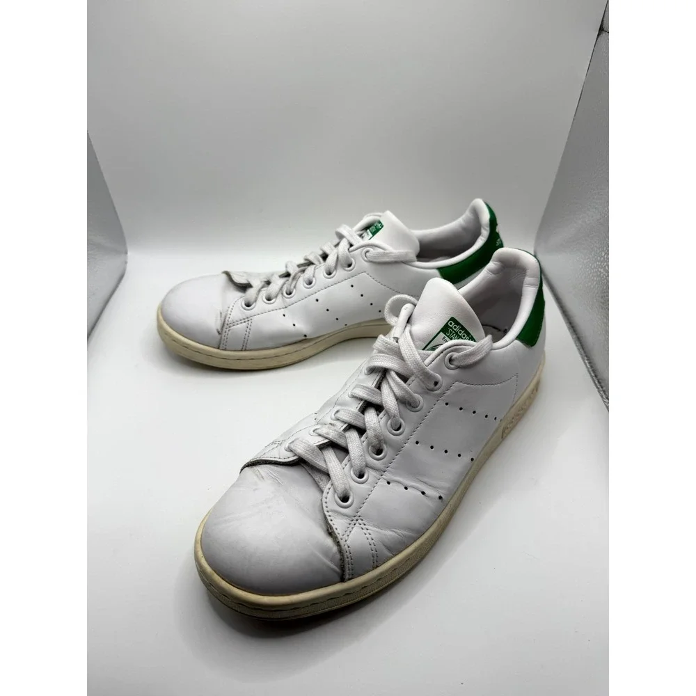 Adidas Stan‎ Smith M20324 Mens 8 Sneaker Cloud White Green Leather Tennis Shoes